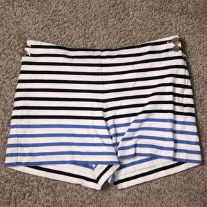 Loft Black & Blue Striped Shorts